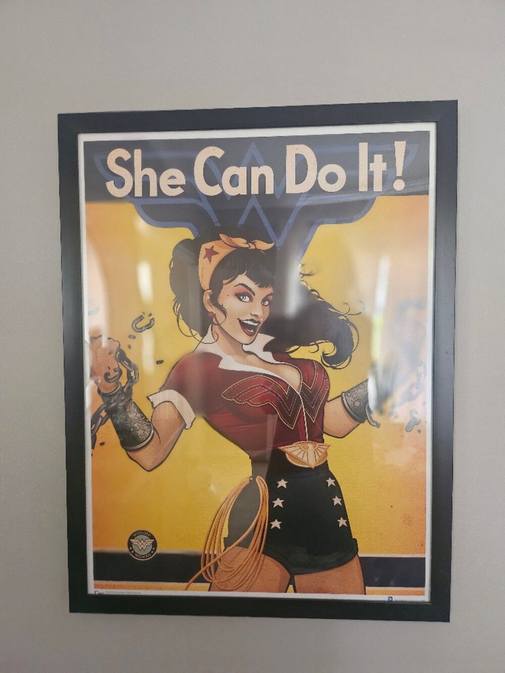 DC Comics Bombshells Art Print Of Wonder Woman Titled "She Can Do It" Ant Lucia